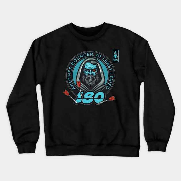 Dart 180 Onehundredandeigthy Blue Player Crewneck Sweatshirt by Adam Brooq